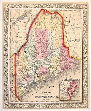  Maine on Antique Maine Map Used Courtesy Of Argosy Gallery  New York